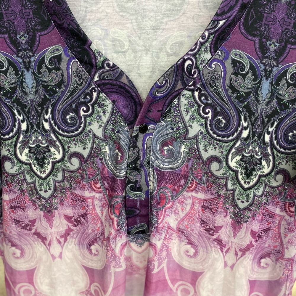 New Purple and Blue Graphic Polo T-Shirt - Picture 4 of 12